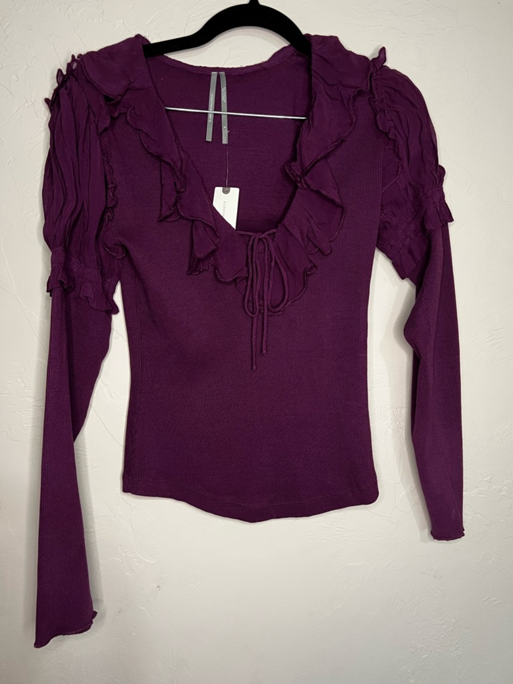Anthropologie NWT long Sleeve Ruffle Romantic Sweater - Picture 3 of 7